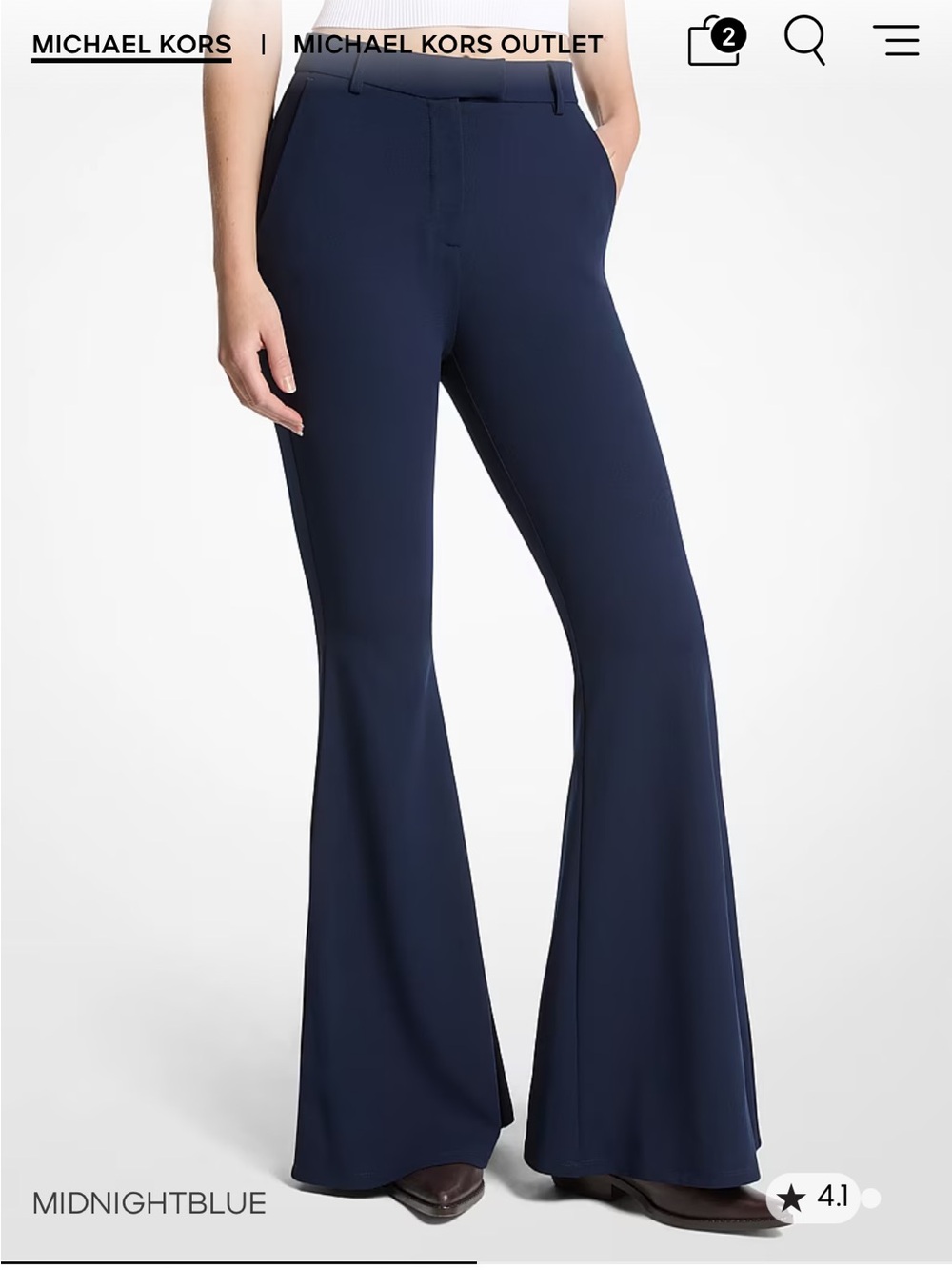 Michael Kors Navy Flare Ponte Pants